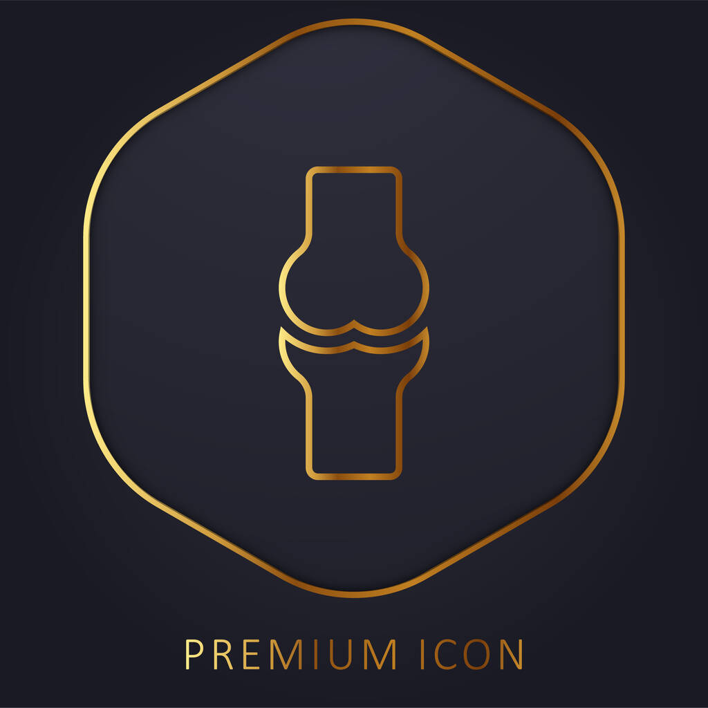 Кістковий логотип або значок преміум-класу золотої лінії
 - Вектор, зображення