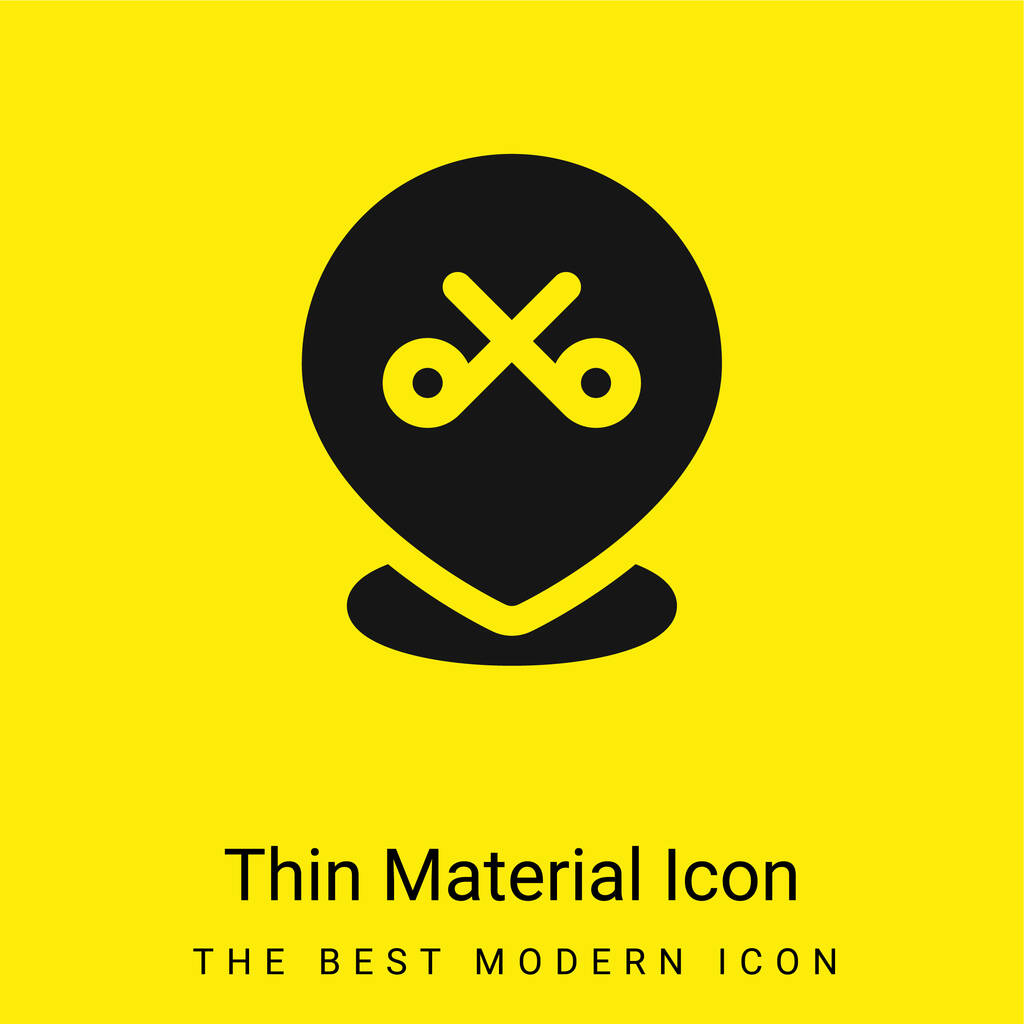 Peluquería mínimo icono de material amarillo brillante - Vector, Imagen