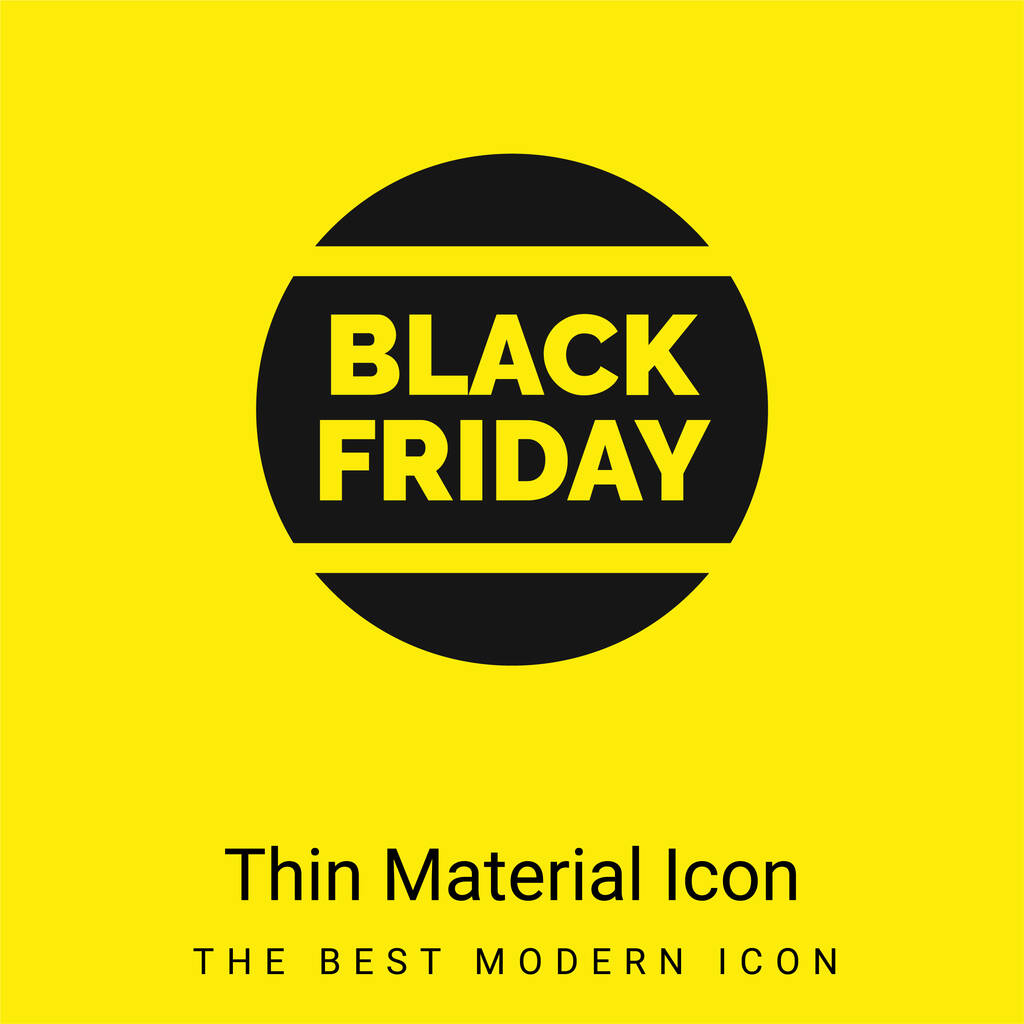 Black Friday mínima ícone material amarelo brilhante - Vetor, Imagem