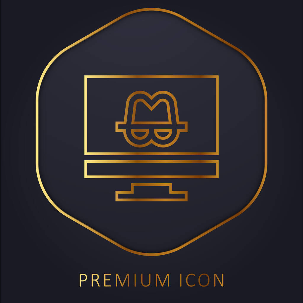 Логотип или иконка золотой линии анонимности - Вектор,изображение