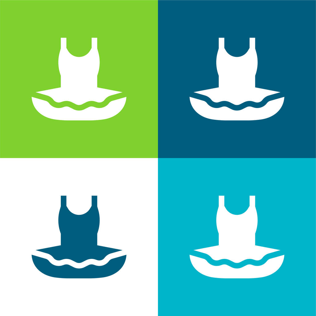 Ballet Plano de cuatro colores icono mínimo conjunto - Vector, imagen