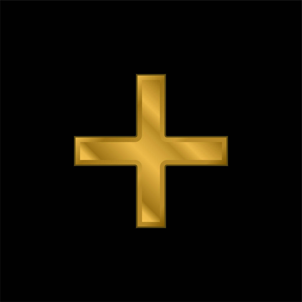 Añadir chapado en oro icono metálico o vector de logotipo - Vector, imagen