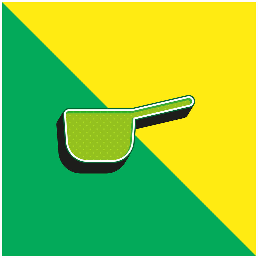 Big Saucepan Green and yellow modern 3d vector icon logo - Vektor, obrázek