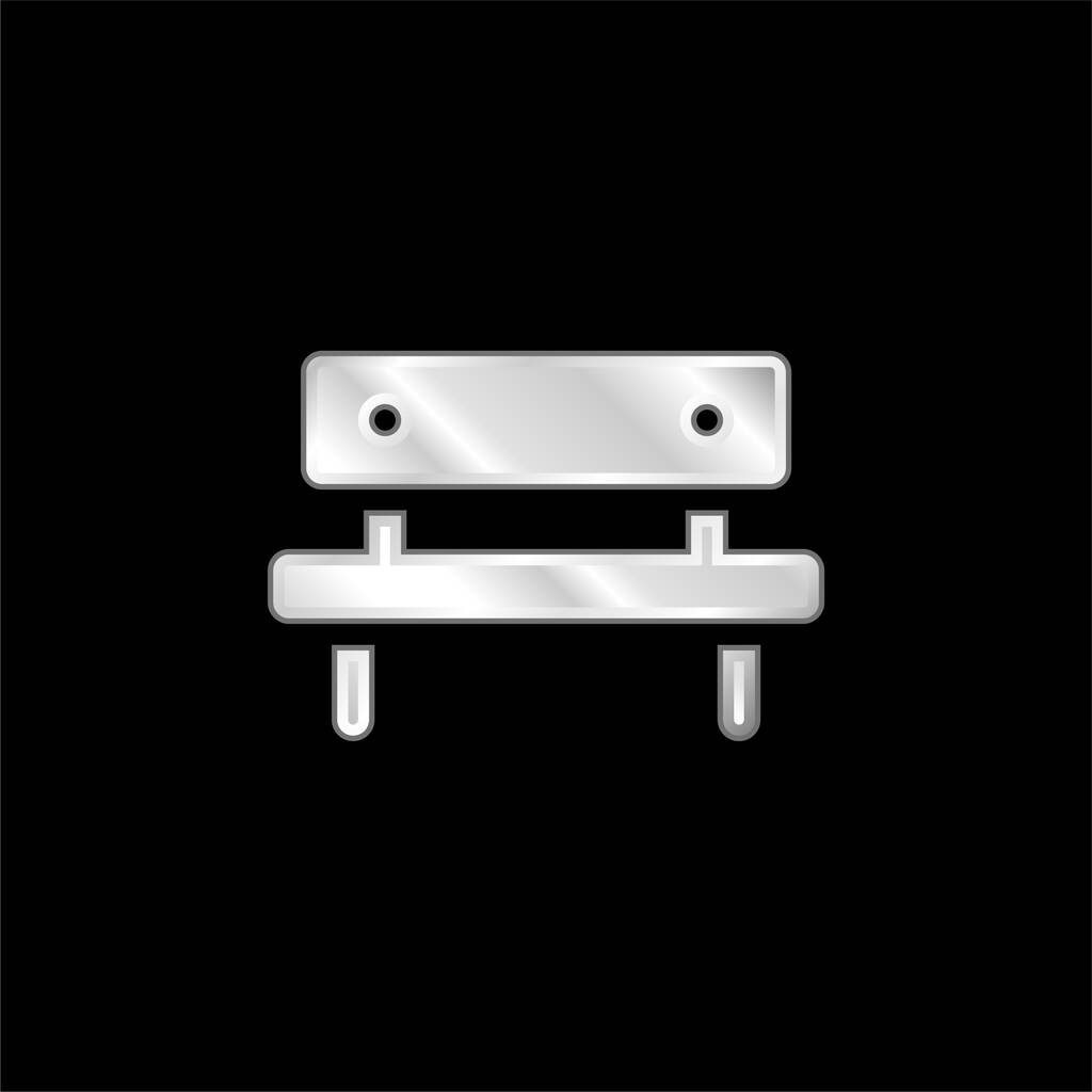 Lavice postříbřená kovová ikona - Vektor, obrázek