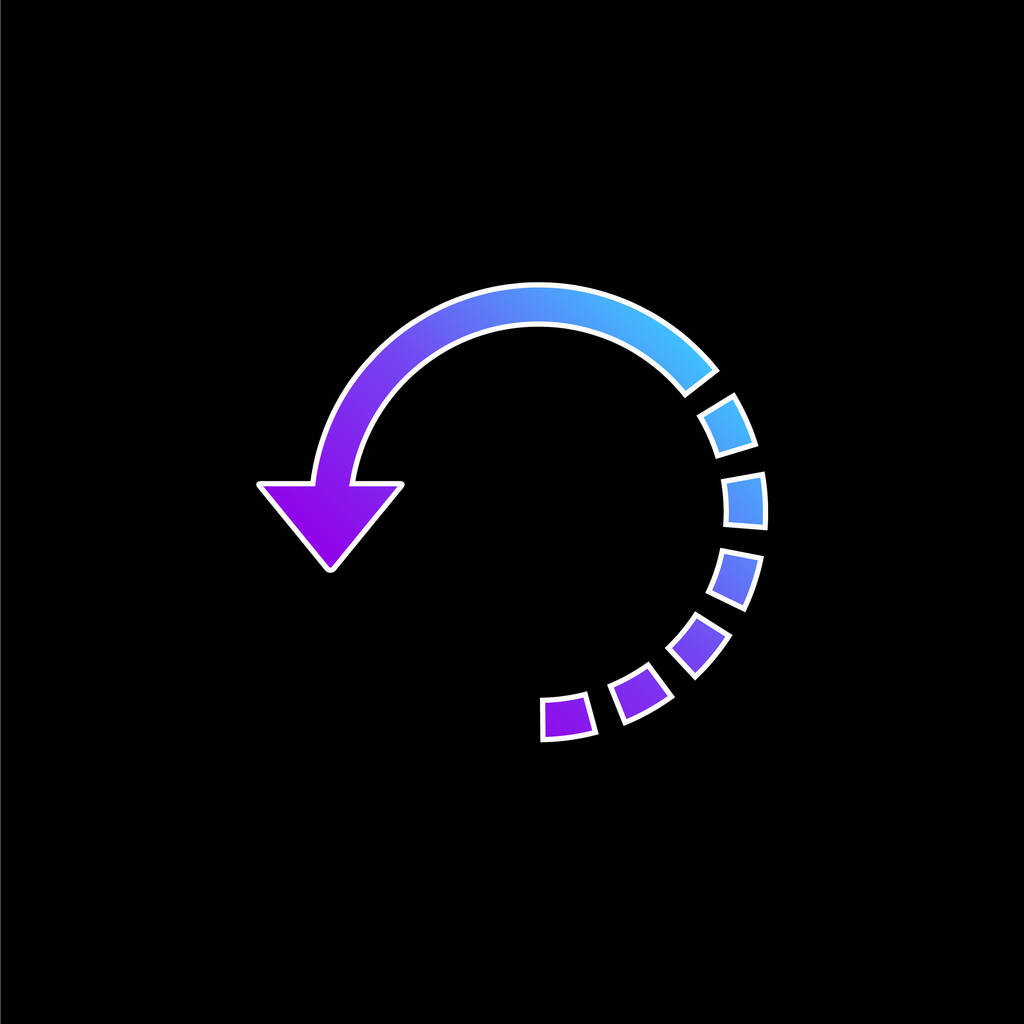 Arrow Circle With Half Broken Line blue gradient vector icon - ベクター画像