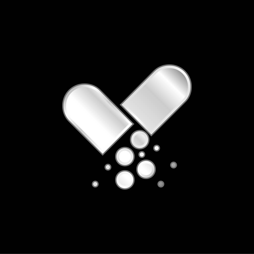 Antibiotikum versilbert metallisches Symbol - Vektor, Bild