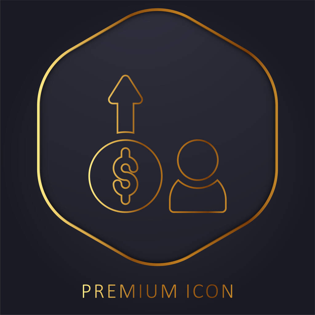 Avantages ligne d'or logo premium ou icône - Vecteur, image