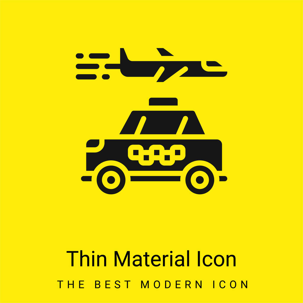 Lotnisko minimalny jasny żółty materiał ikona - Wektor, obraz
