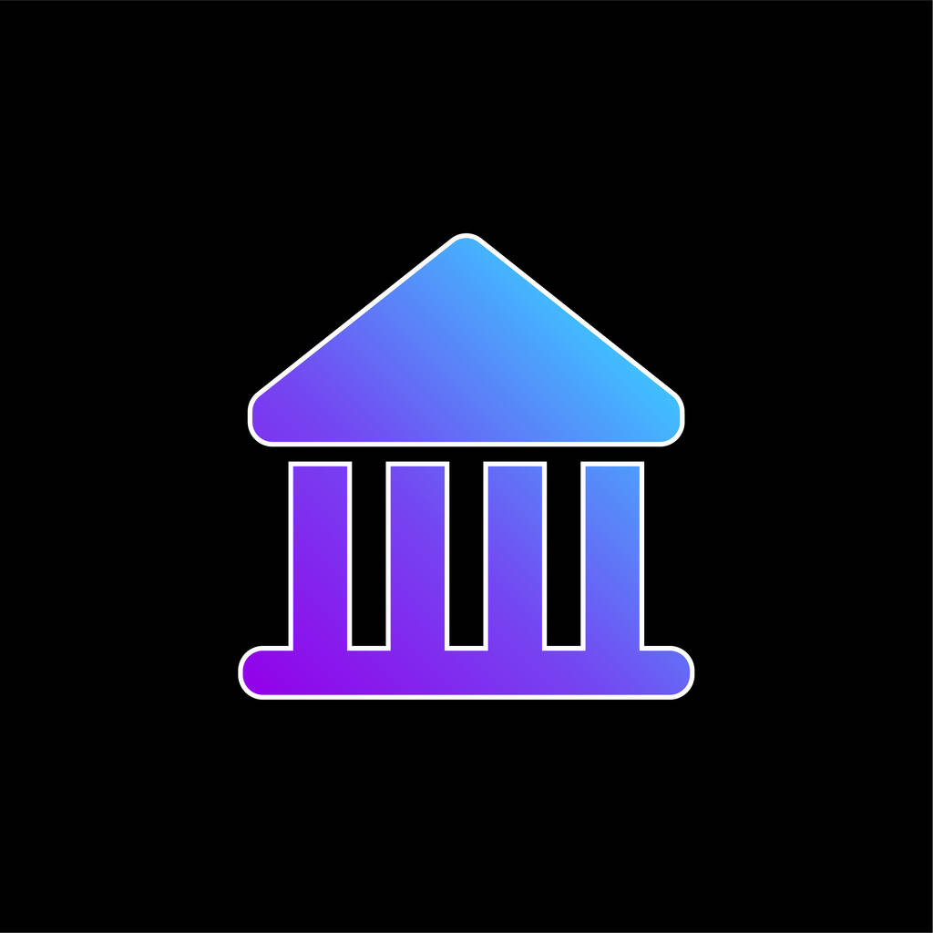 銀行青いグラデーションベクトルアイコンの構築 - ベクター画像