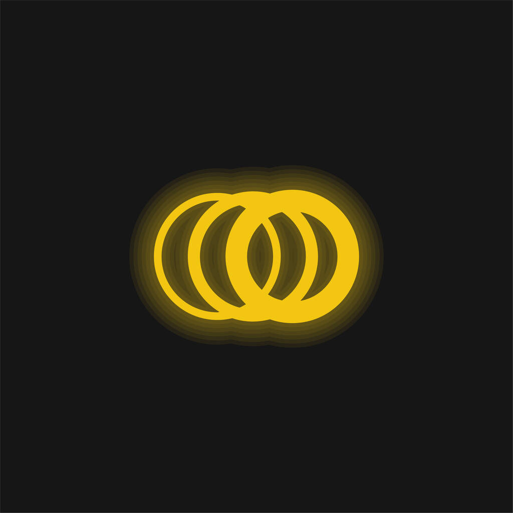 Бильбао Метро логотипы желтый светящийся неоновый значок - Вектор,изображение