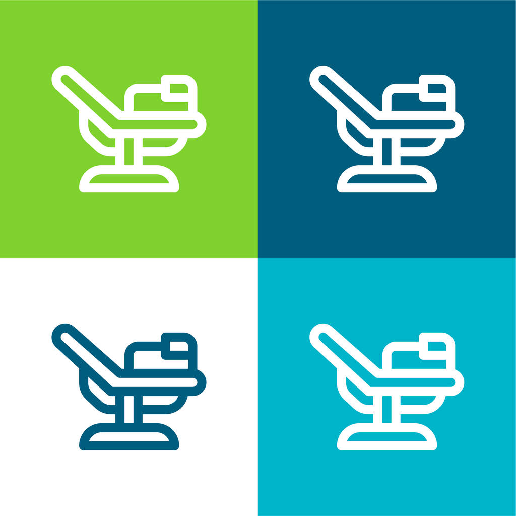 Cama de nacimiento Conjunto de iconos mínimo de cuatro colores - Vector, imagen