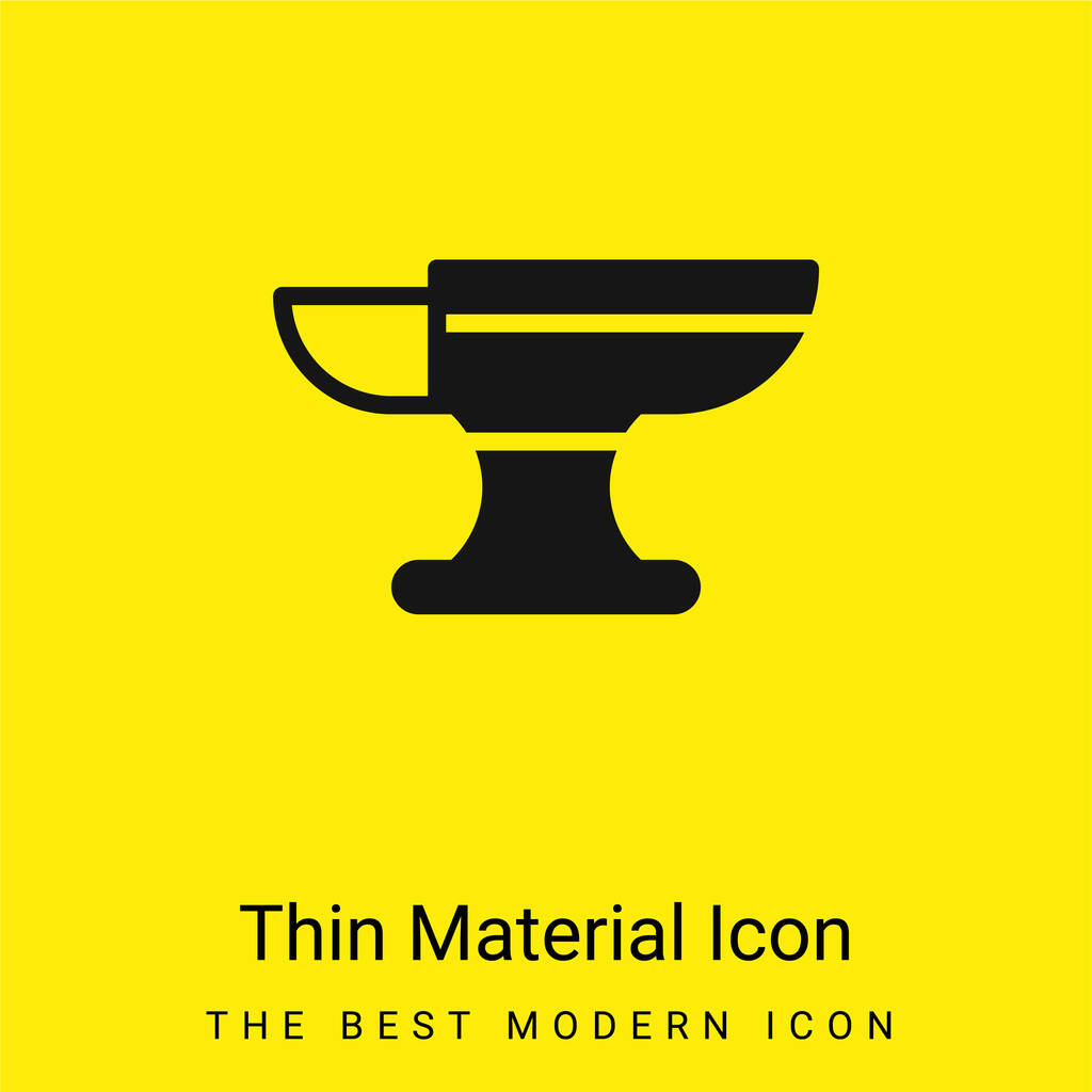 Yunque mínimo icono de material amarillo brillante - Vector, Imagen
