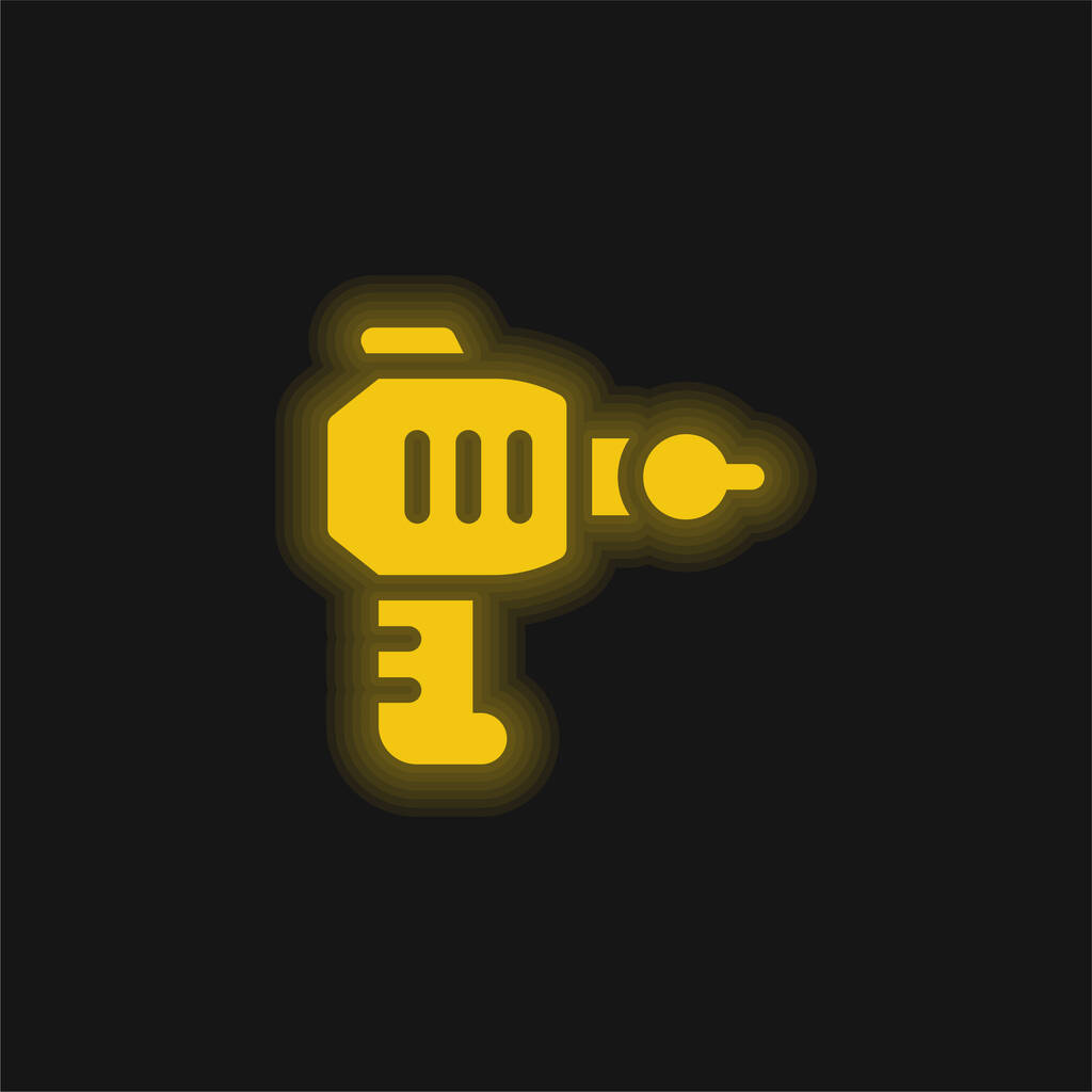 Blaster yellow glowing neon icon - Vektor, obrázek