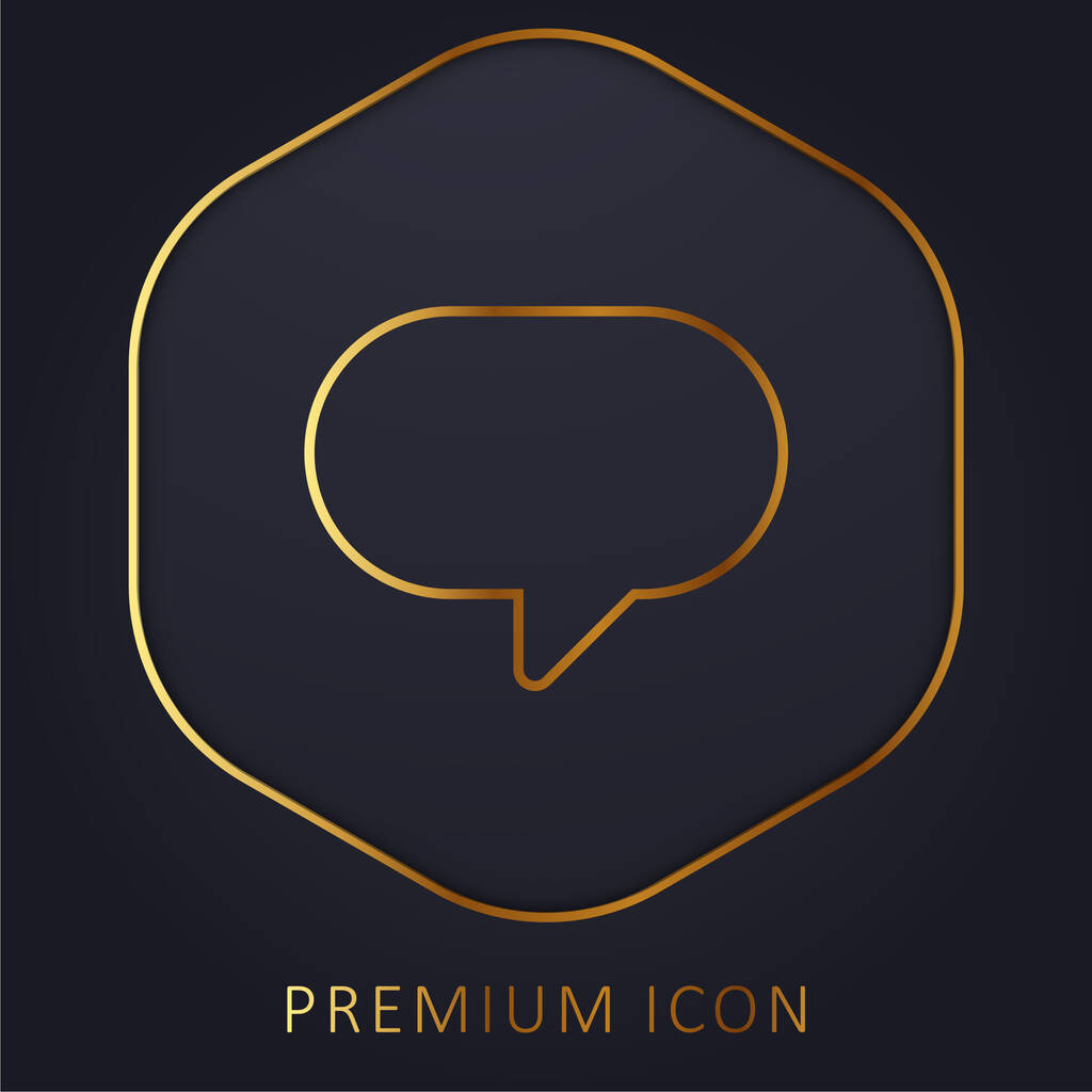 Blank Speech Bubble złotej linii logo premium lub ikona - Wektor, obraz
