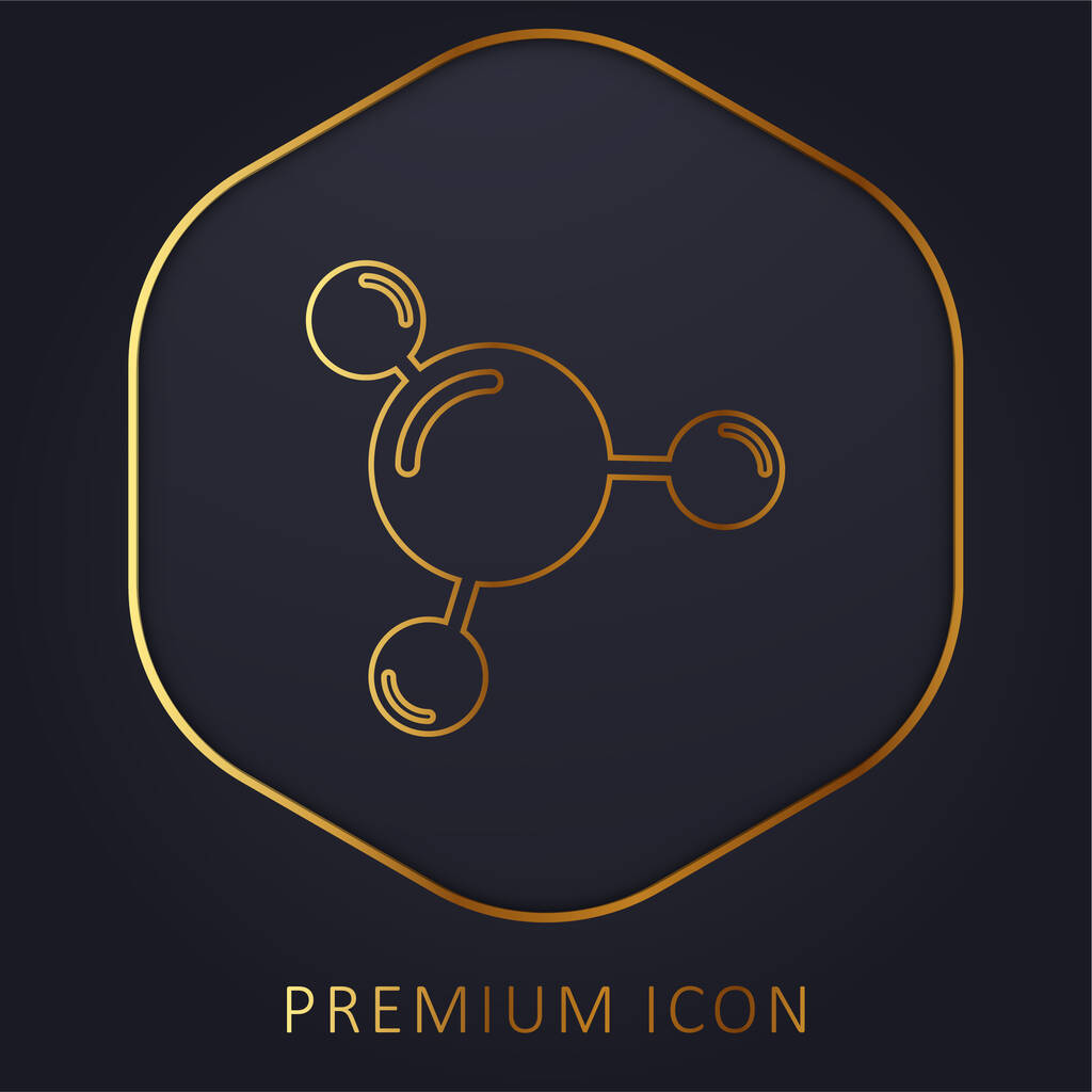 3 Molecules golden line premium logo or icon - Vektori, kuva