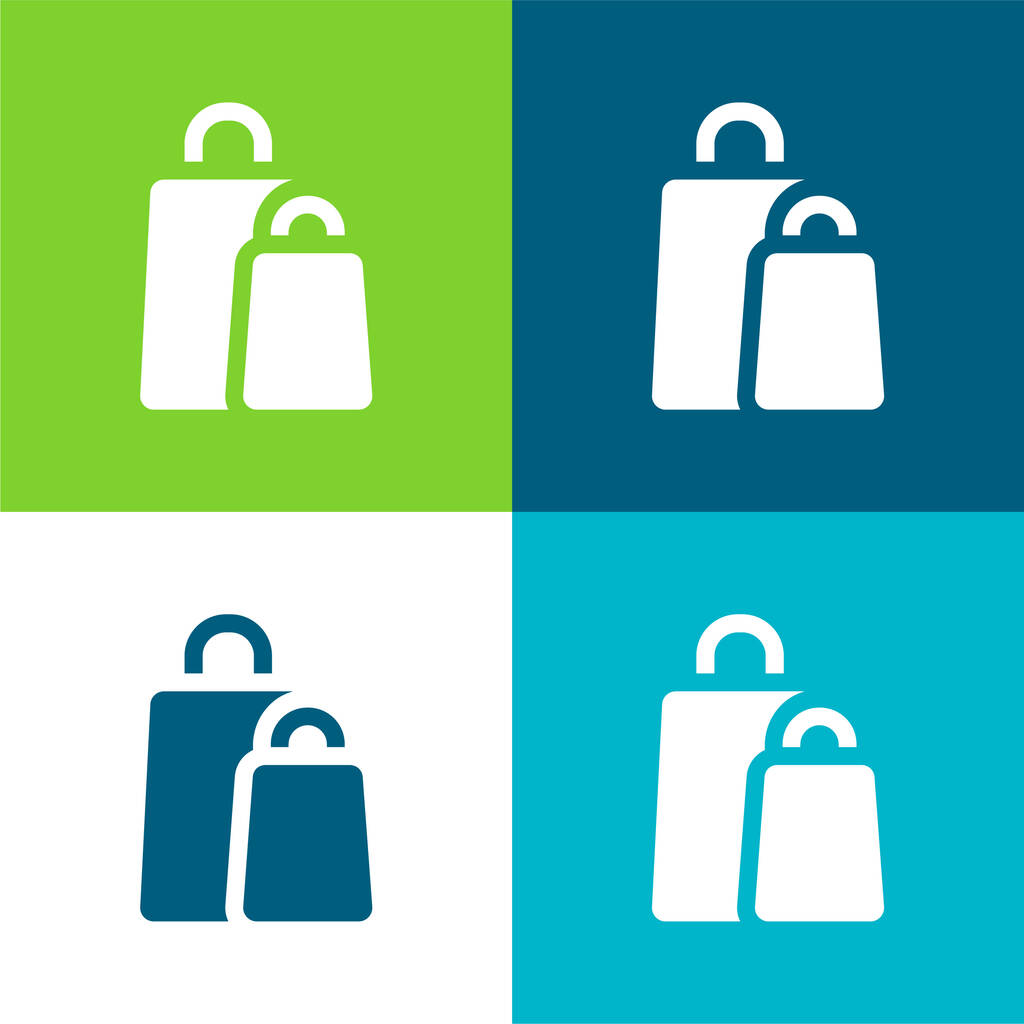 Bags Flat four color minimal icon set - Vector, Image