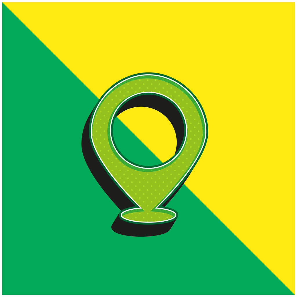 большая карта с зеленым и желтым современным трехмерным векторным логотипом - Вектор,изображение