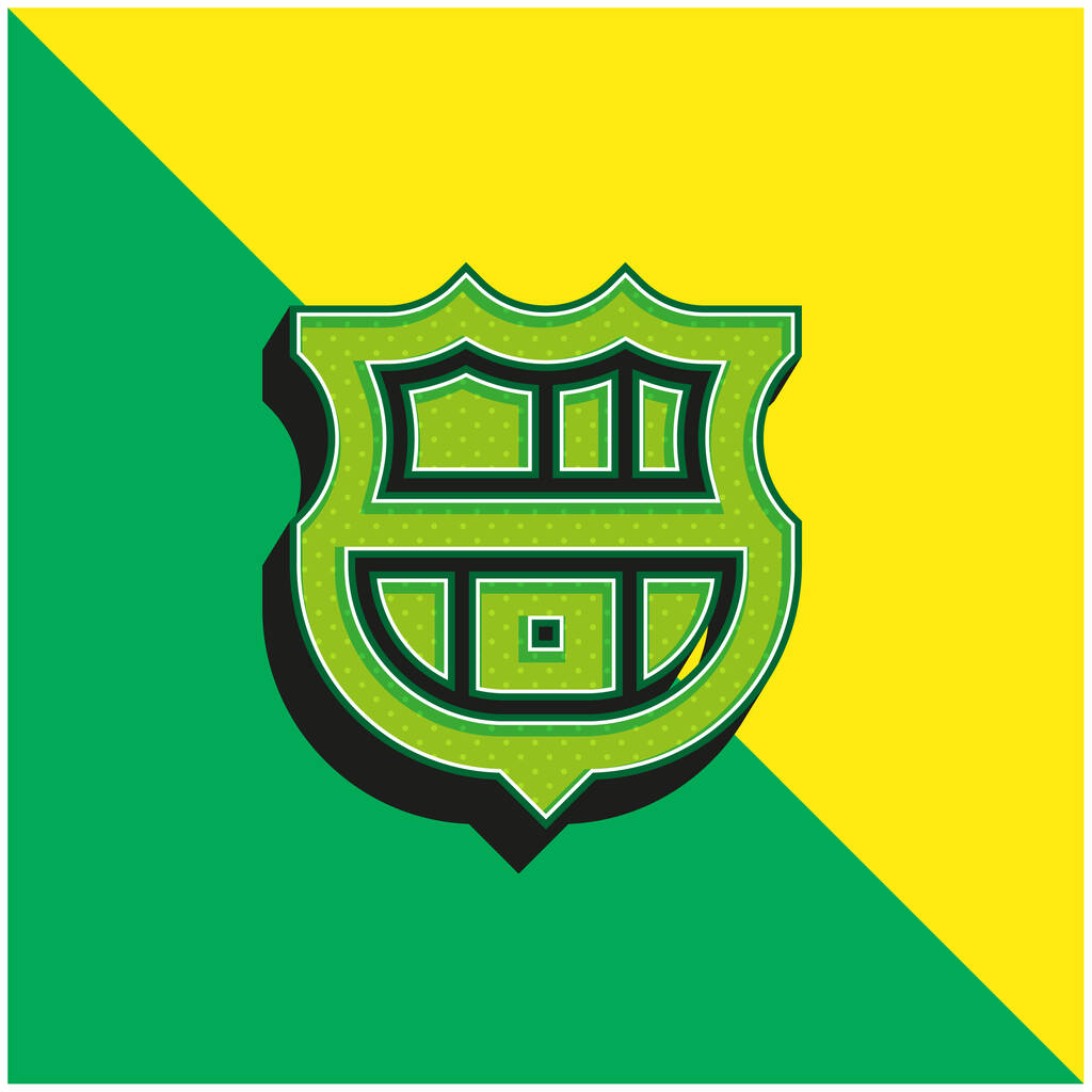 Barcelona Zelená a žlutá moderní 3D vektorové logo ikony - Vektor, obrázek