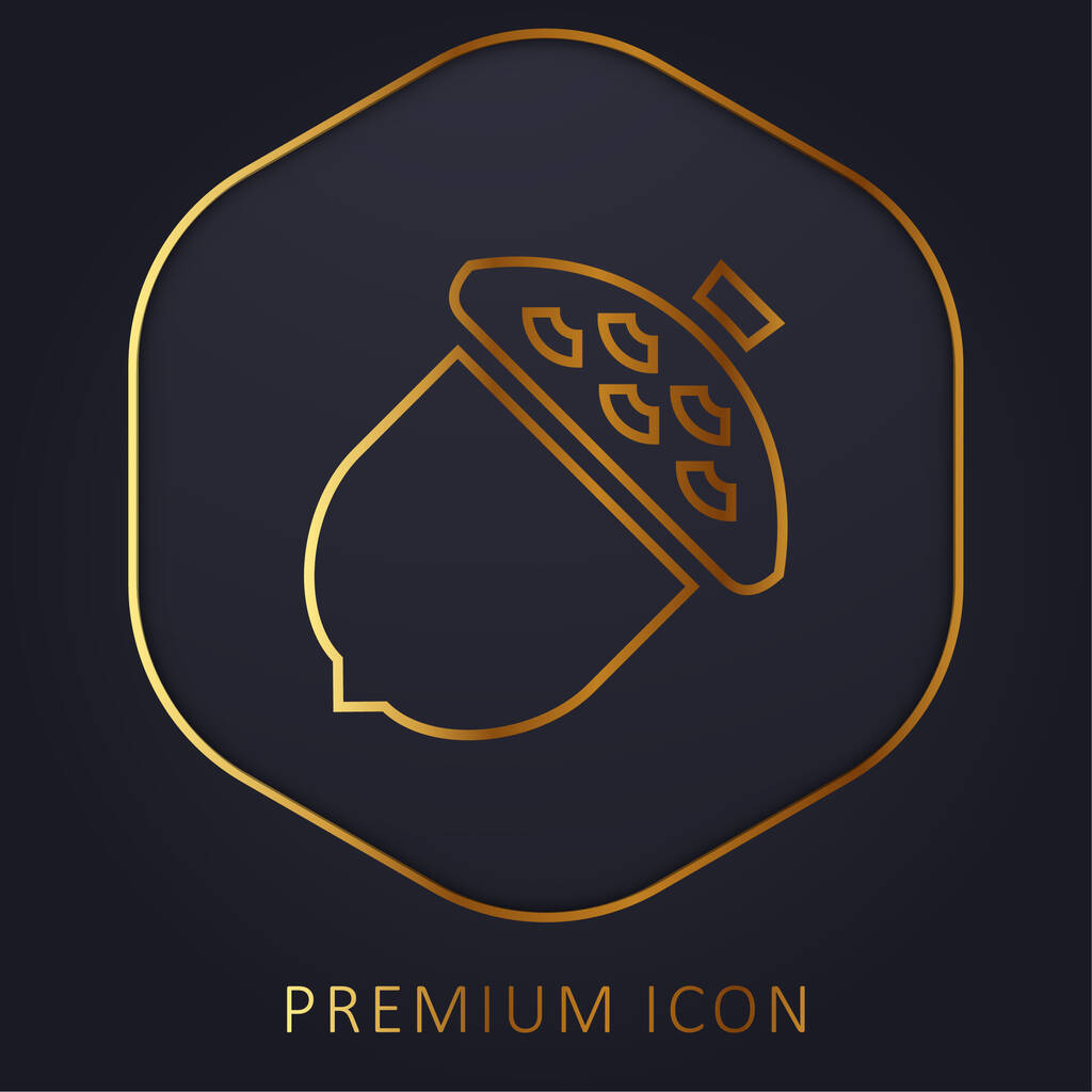 Złota linia żołędzi logo premium lub ikona - Wektor, obraz