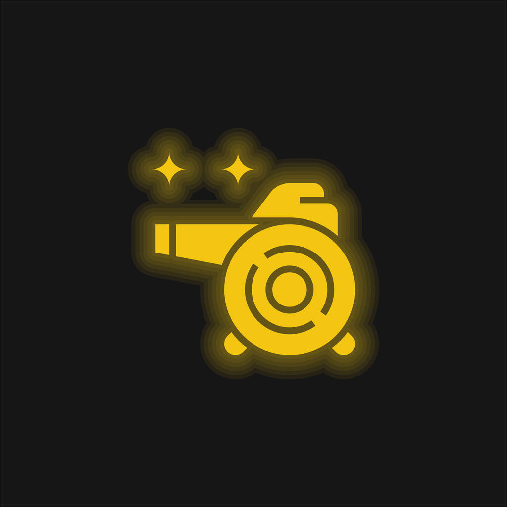 Air Blower yellow glowing neon icon - Vector, Imagen