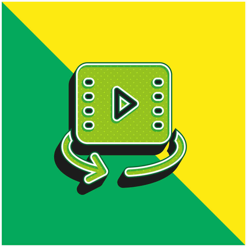 360 Video Green and yellow modern 3d vector icon logo - Vettoriali, immagini