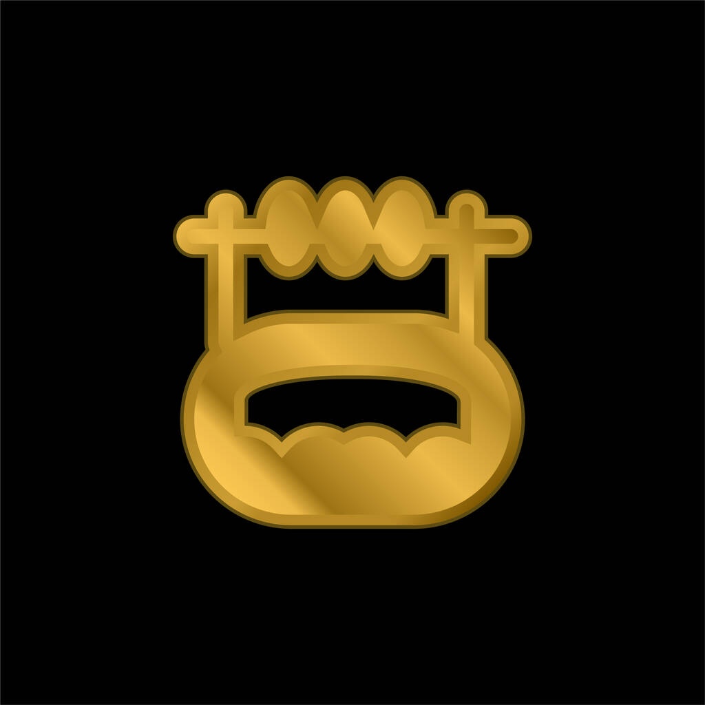 Baby Tools gold plated metalic icon or logo vector - Vector, Imagen