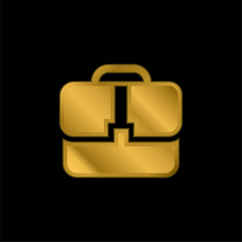 Black Handbag gold plated metalic icon or logo vector - ベクター画像
