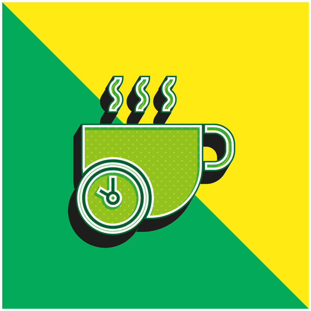 Розбити зелений і жовтий сучасний 3d векторний логотип
 - Вектор, зображення