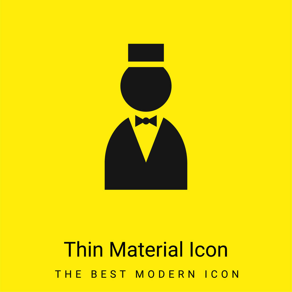 Bell Boy minimal bright yellow material icon - Vector, Image