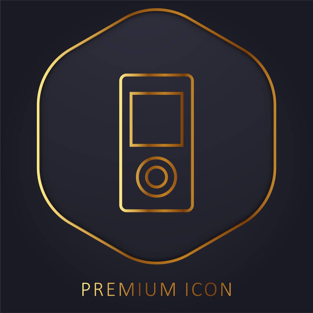 Apple Ipod golden line premium logo or icon - Διάνυσμα, εικόνα