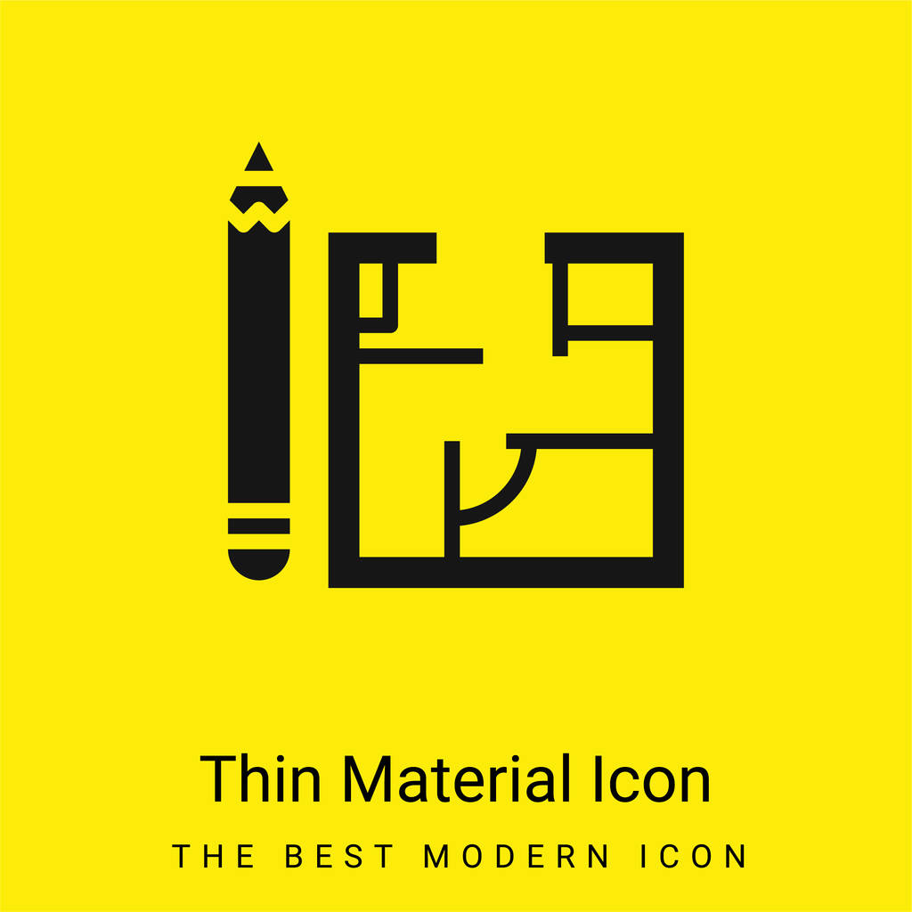 Architettura minimale brillante icona materiale giallo - Vettoriali, immagini
