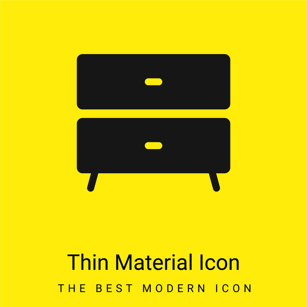 nachtkastje minimaal helder geel materiaal icoon - Vector, afbeelding