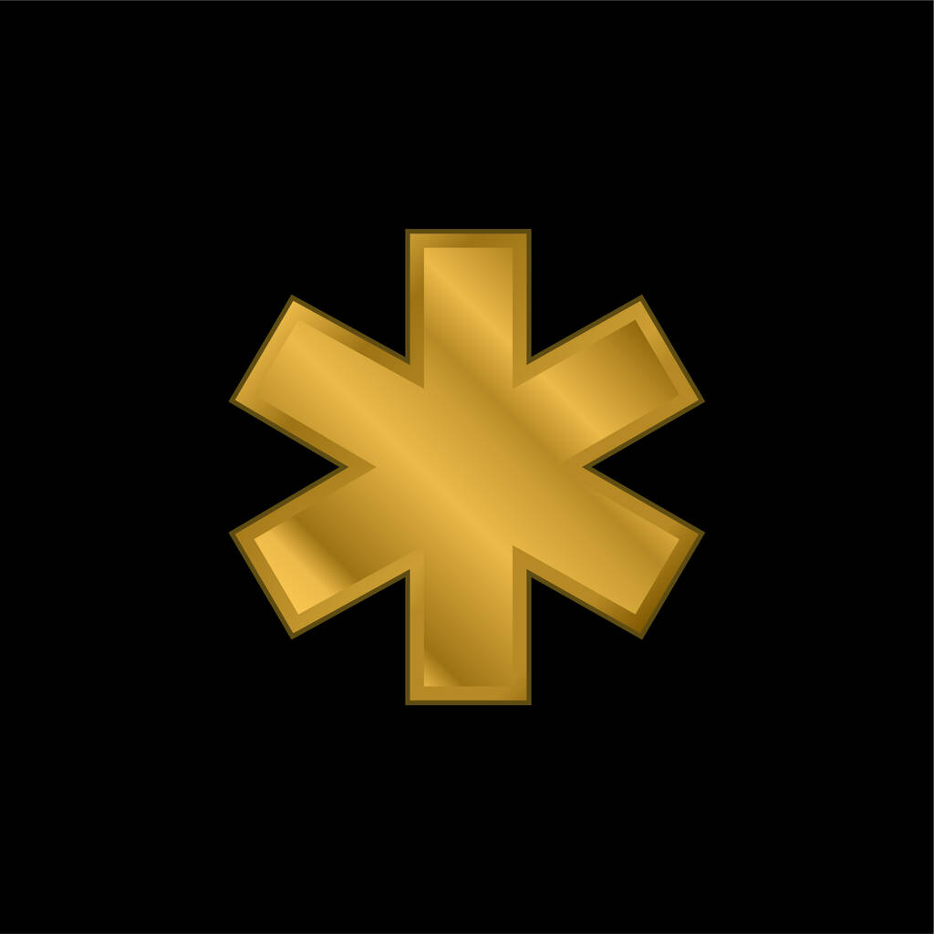 icône métallique plaqué or astérisque ou vecteur de logo - Vecteur, image