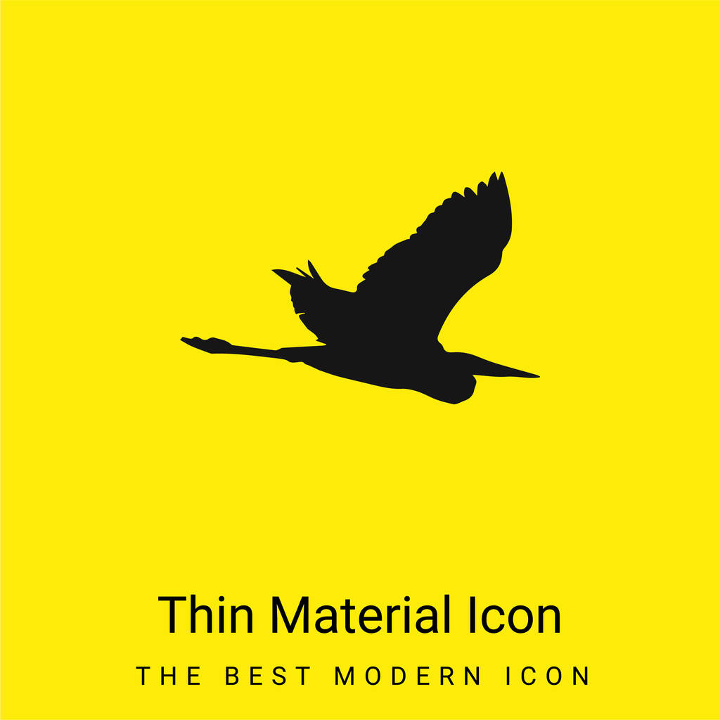 Bird Heron Flying Shape minimal bright yellow material icon - ベクター画像