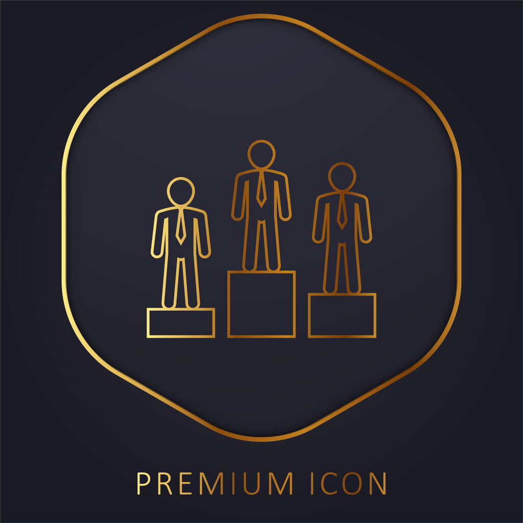 Best Businessman Team Of Three golden line premium logo or icon - Vektor, obrázek