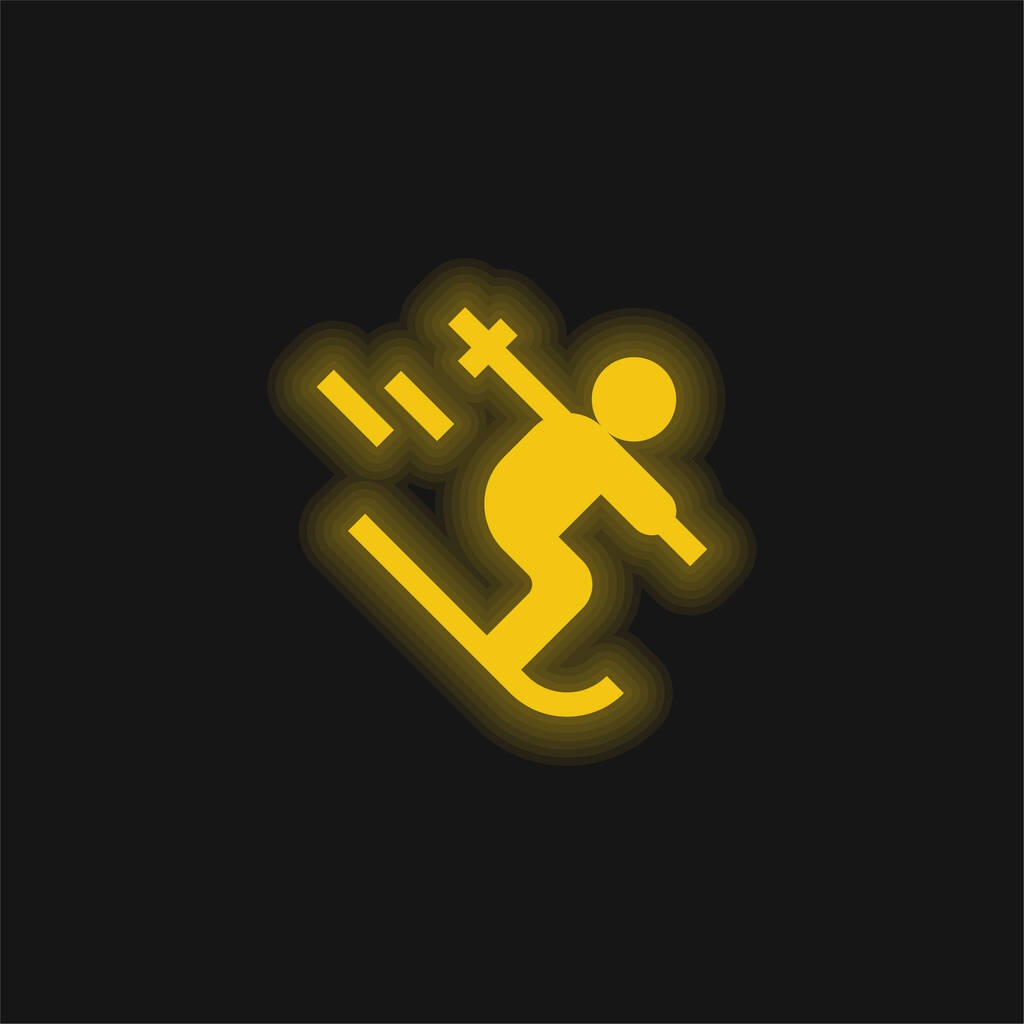 Icono de neón brillante amarillo alpino - Vector, imagen