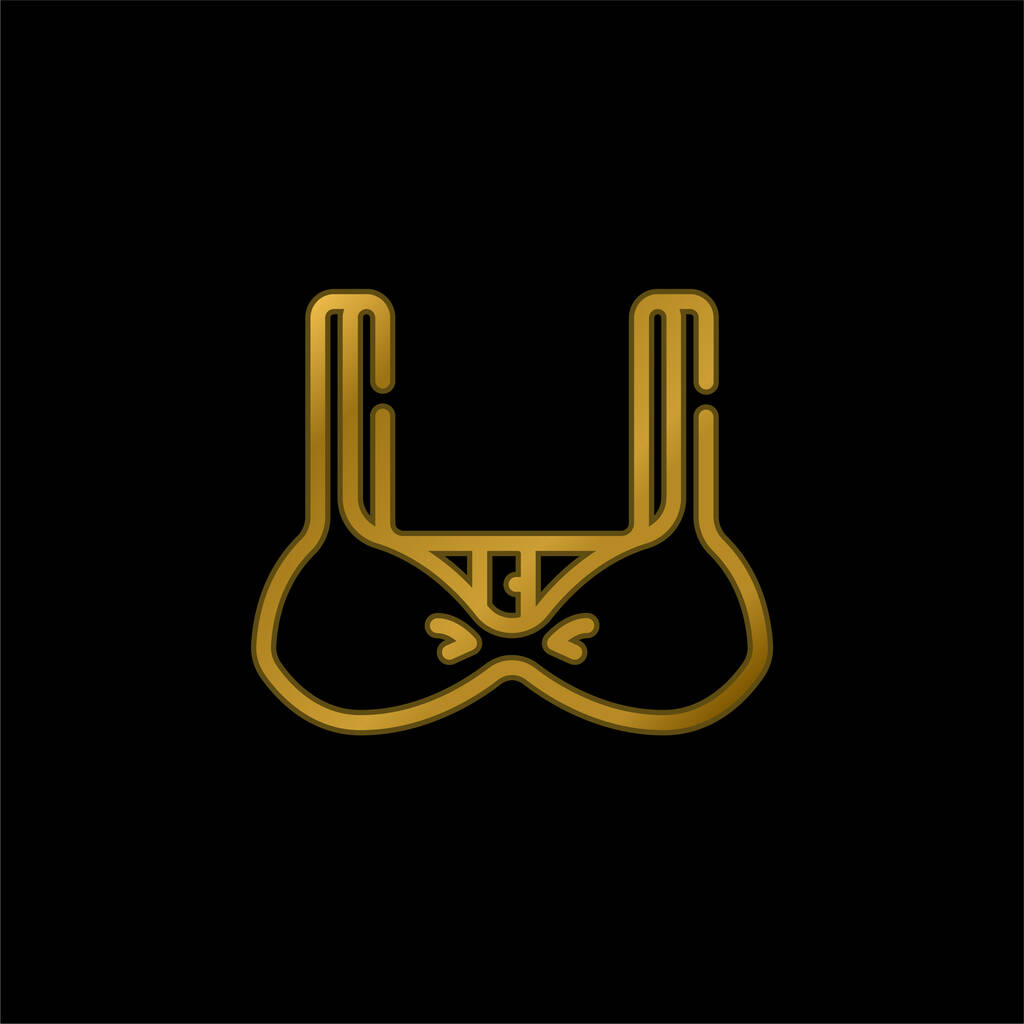 Biustonosz złocony metaliczna ikona lub wektor logo - Wektor, obraz