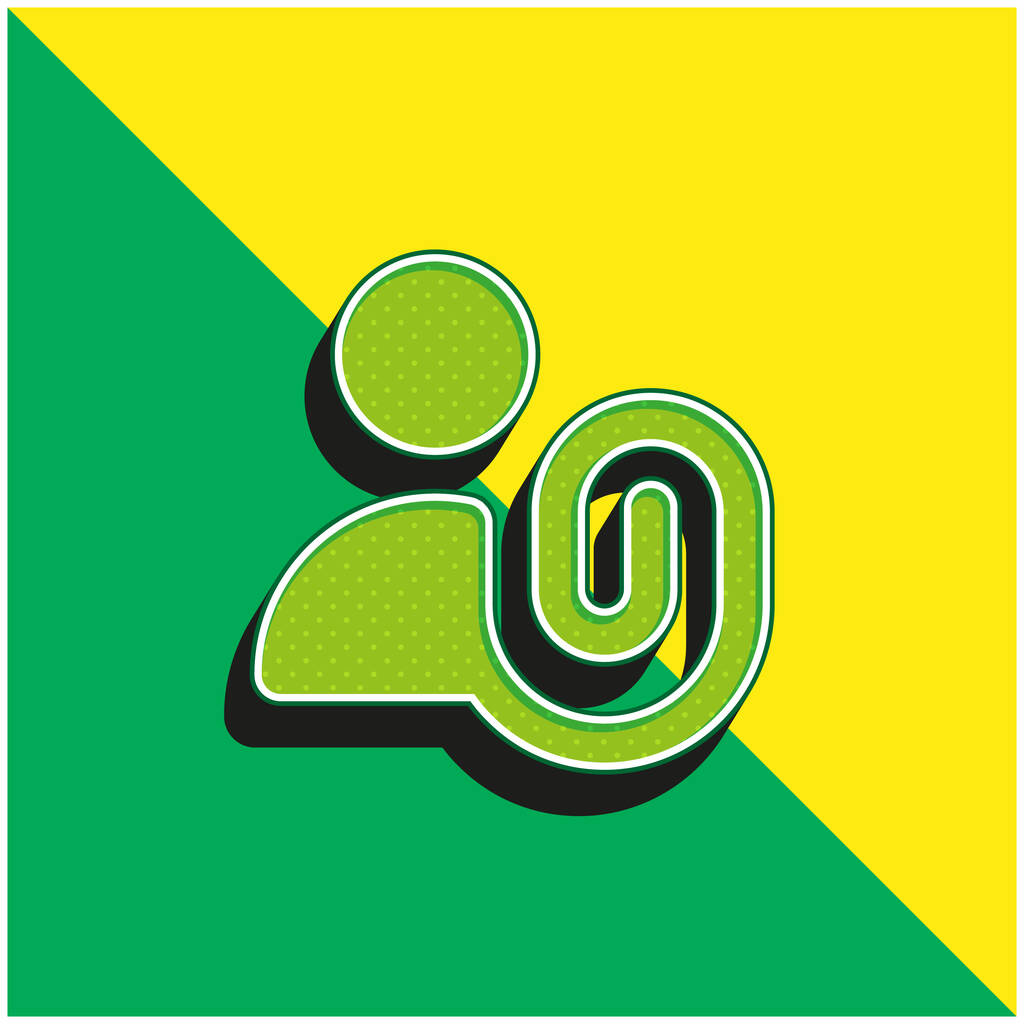 Allega il logo dell'icona vettoriale 3D moderna verde e gialla - Vettoriali, immagini