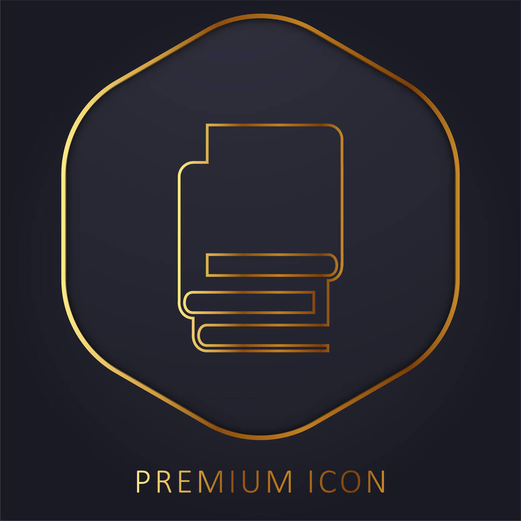Books Stack Of Black Covers golden line premium logo or icon - Vector, afbeelding