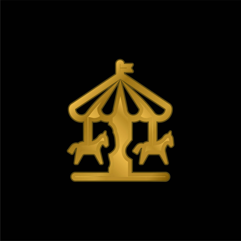 Lunapark altın kaplama metalik simge veya logo vektörü - Vektör, Görsel