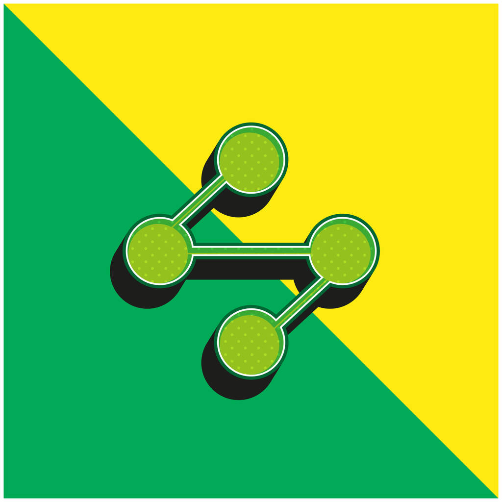 Análisis verde y amarillo moderno 3d vector icono logo - Vector, imagen