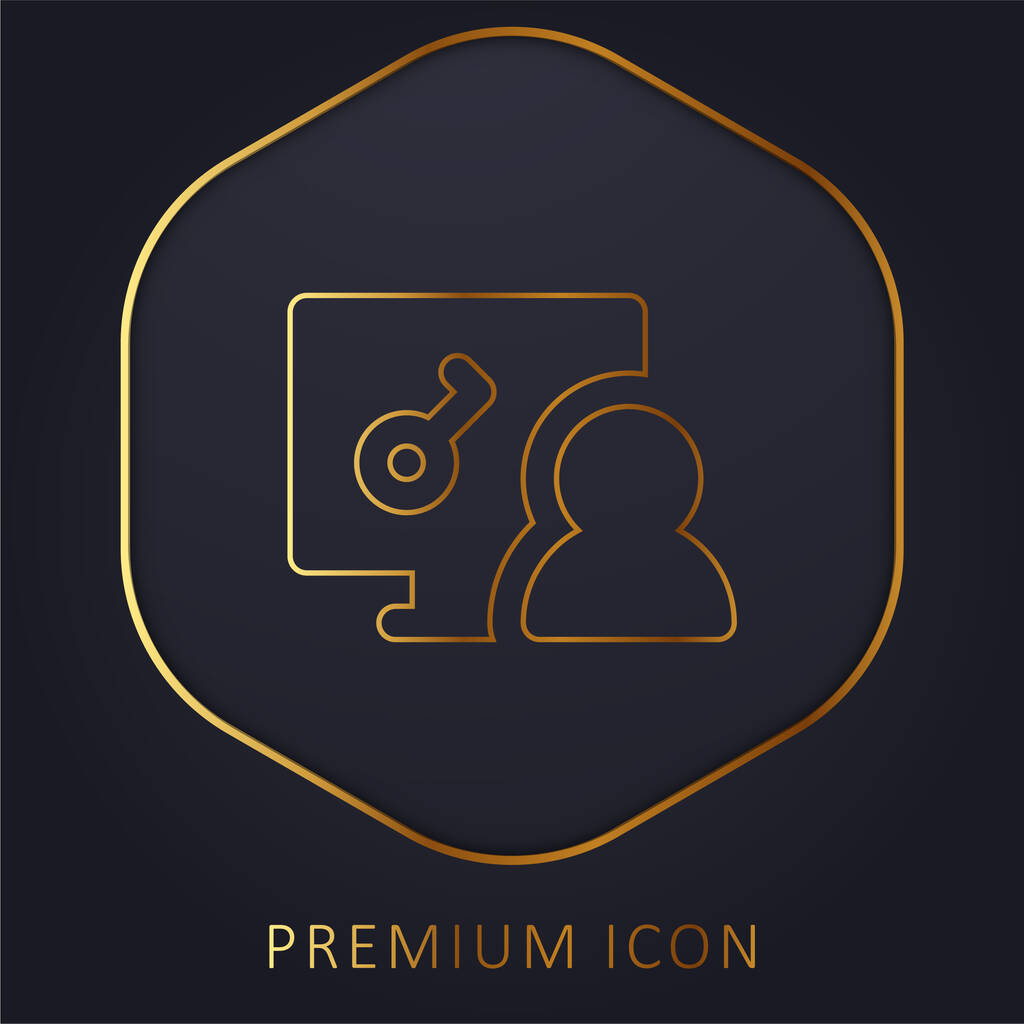 Acessar logotipo premium linha dourada ou ícone - Vetor, Imagem