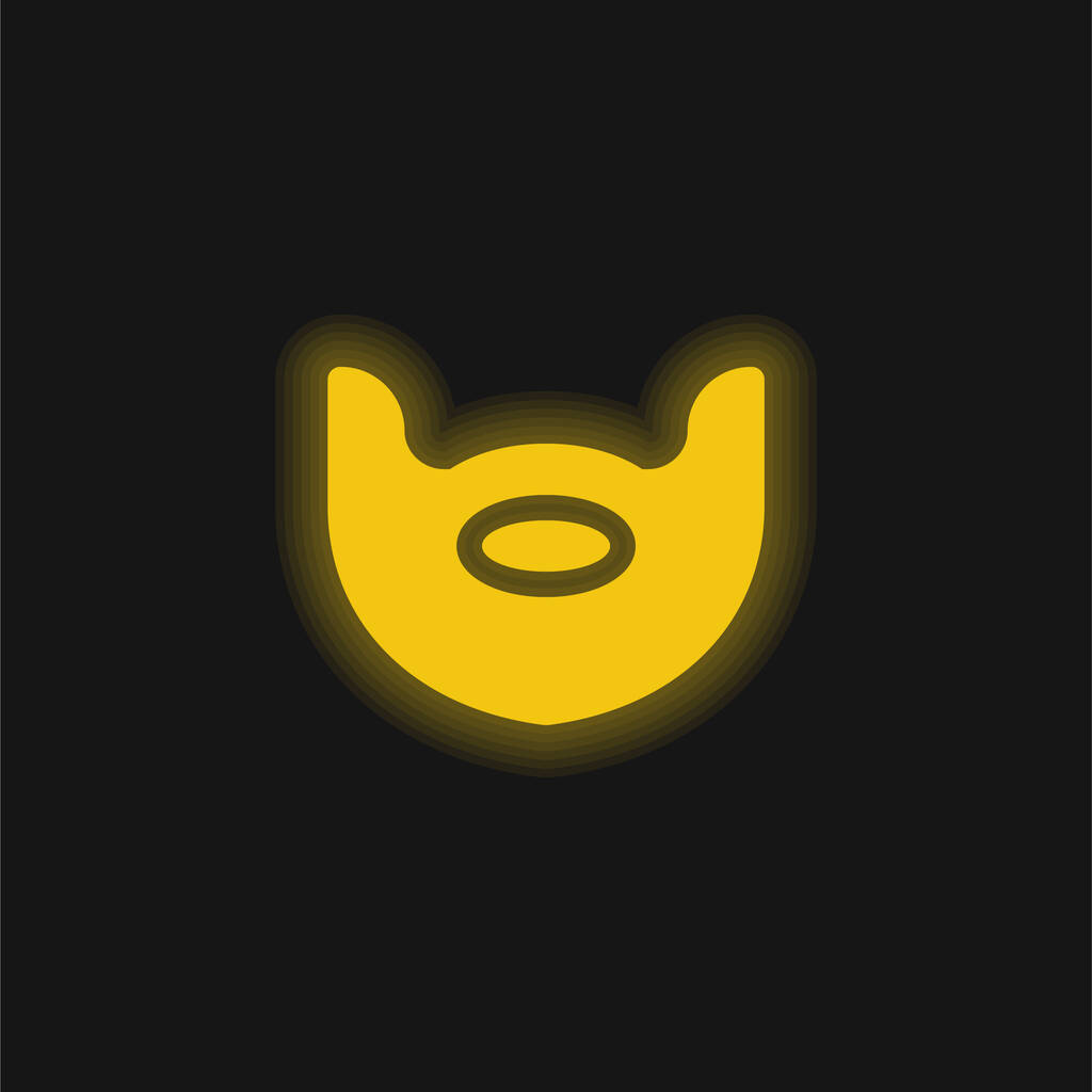 Ícone de néon brilhante amarelo barba - Vetor, Imagem