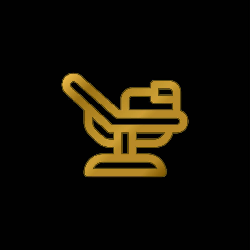 Szülési ágy aranyozott fém ikon vagy logó vektor - Vektor, kép