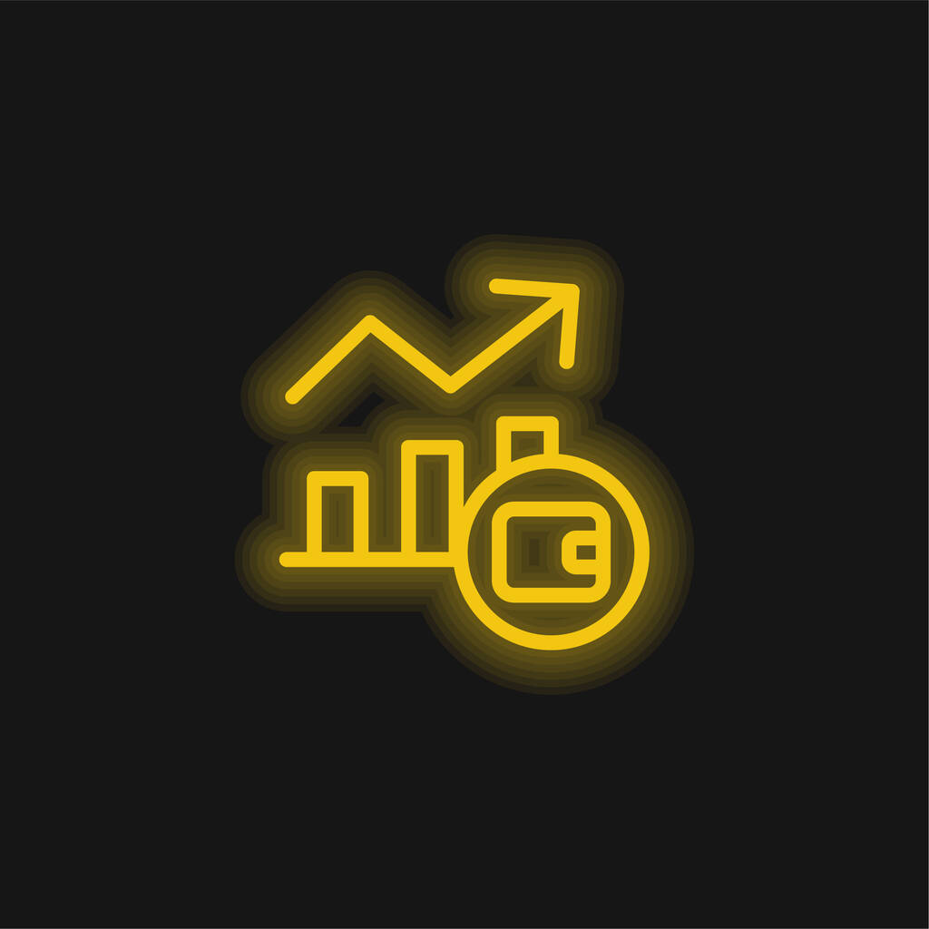 Analytique jaune brillant icône néon - Vecteur, image