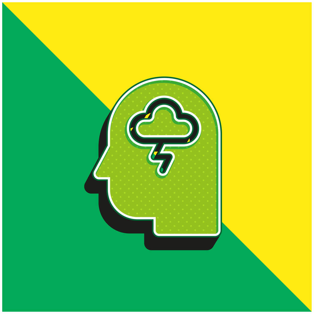 不安グリーンと黄色の現代的な3Dベクトルアイコンのロゴ - ベクター画像