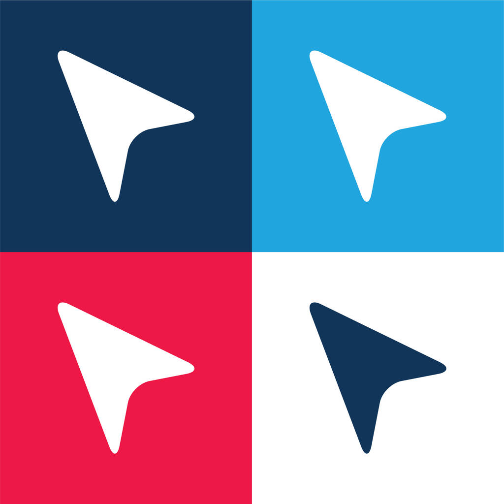 Black Pointer blue and red four color minimal icon set - Wektor, obraz