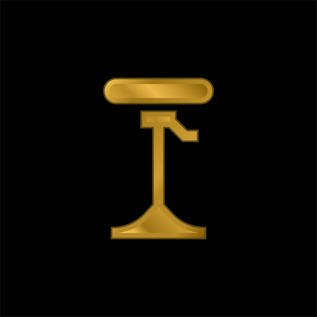 Taburete de bar chapado en oro icono metálico o logo vector - Vector, Imagen