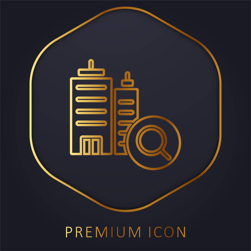 Booking golden line premium logo or icon - Vector, Image