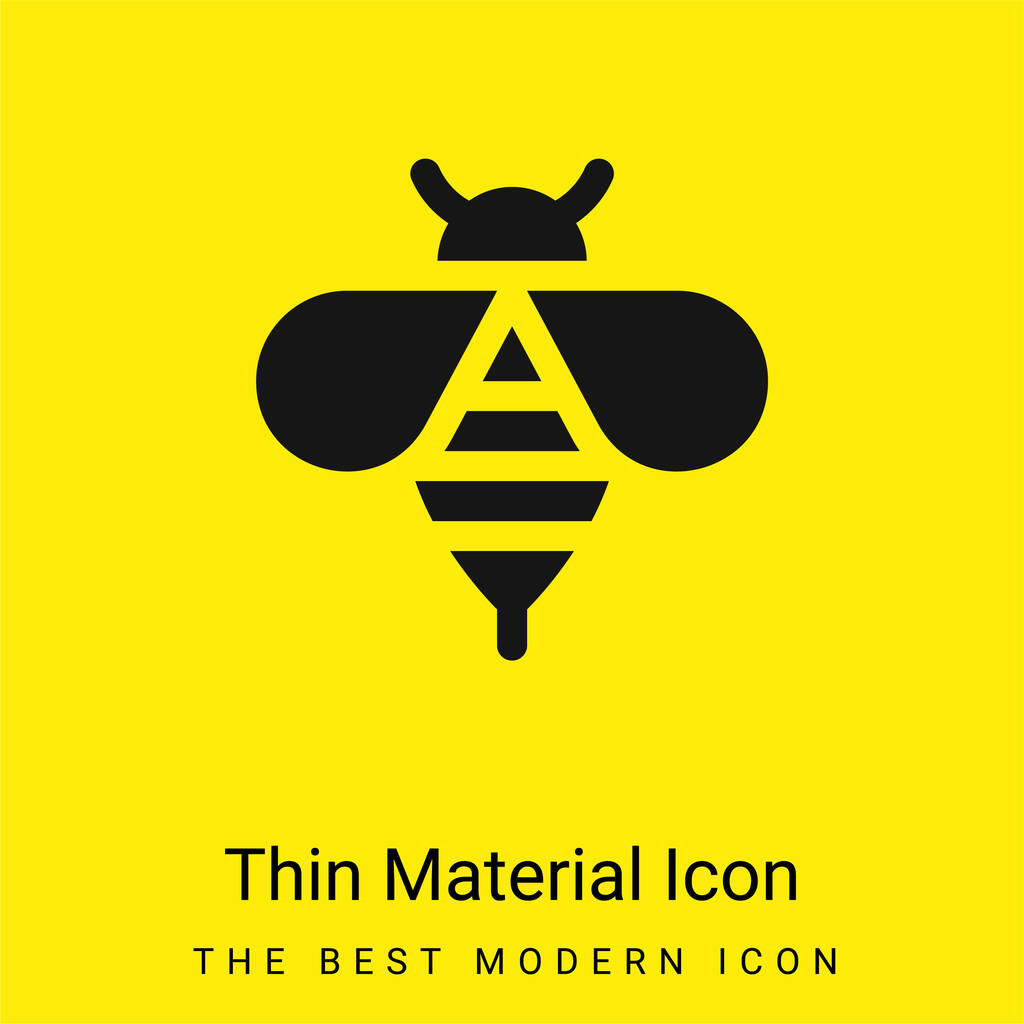 Bee minimal bright yellow material icon - Vector, Image